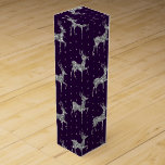 Elegant Purple & Silver Glitter Reindeer Christmas Wine Box<br><div class="desc">Elegant Purple and Silver Faux Glitter Reindeer Christmas design</div>