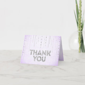 Elegant Purple & Silver Glitter Thank You