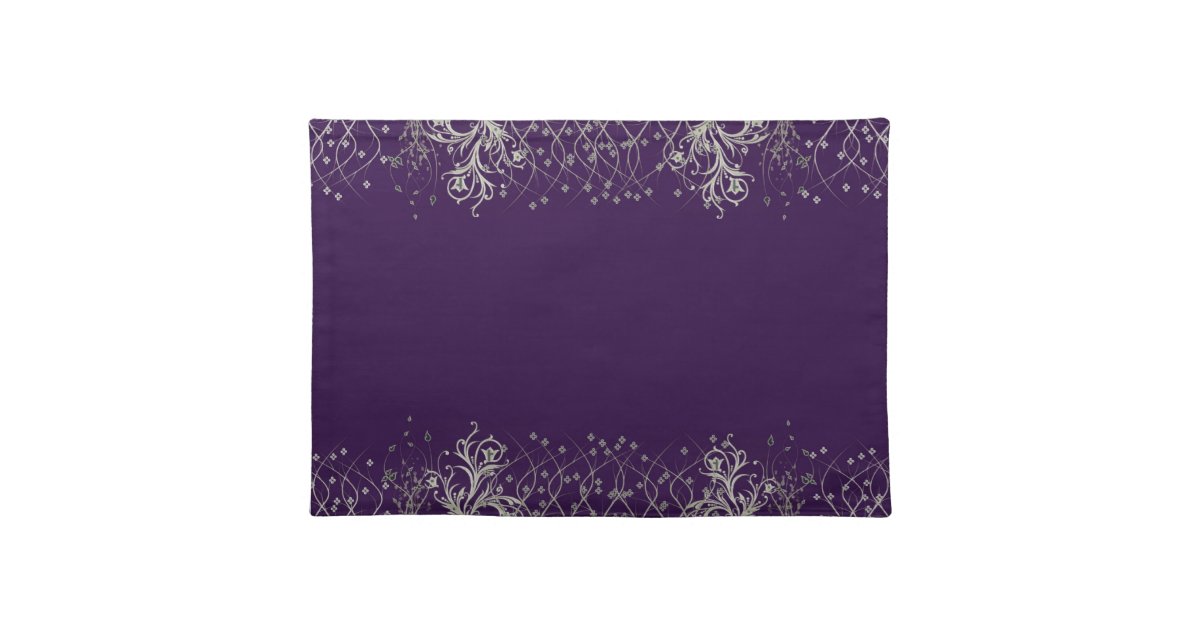 Elegant Purple/Silver Placemat Zazzle