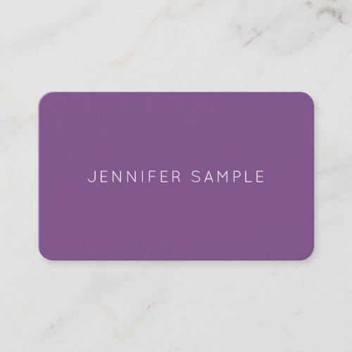 Elegant Purple Simple Modern Plain Luxury Chic Business Card
