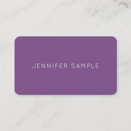 Elegant Purple Sleek Design Modern Plain Luxe Chic Business Card