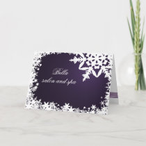 elegant purple snowflake  Business Thank You Cards