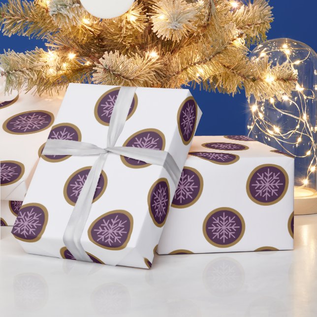 Elegant Purple Snowflakes Christmas Wrapping Paper (Holidays)