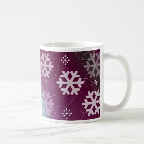 Elegant Purple Snowflakes Coffee Mug