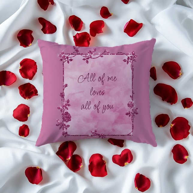 Elegant Purple Sparkle Frame Valentine  Throw Pillow (Creator Uploaded)