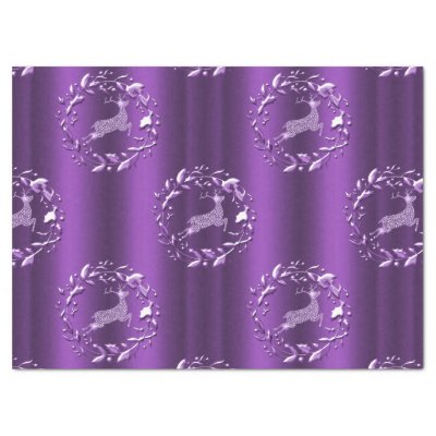 Elegant Purple Sparkling Reindeer Christmas