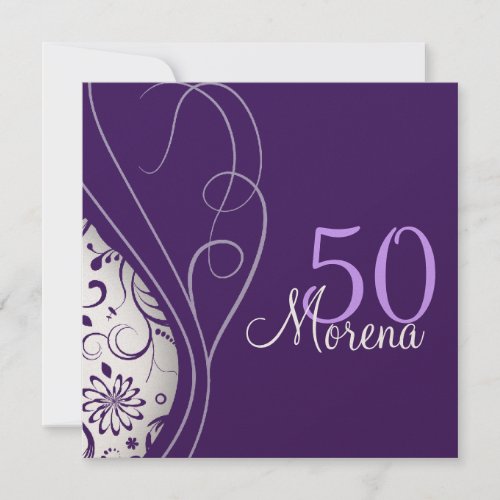 Elegant purple Square Invitation