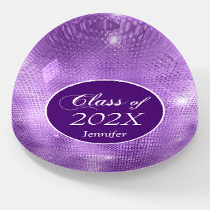 Elegant Purple Star Shimmer Class Graduation Paperweight
