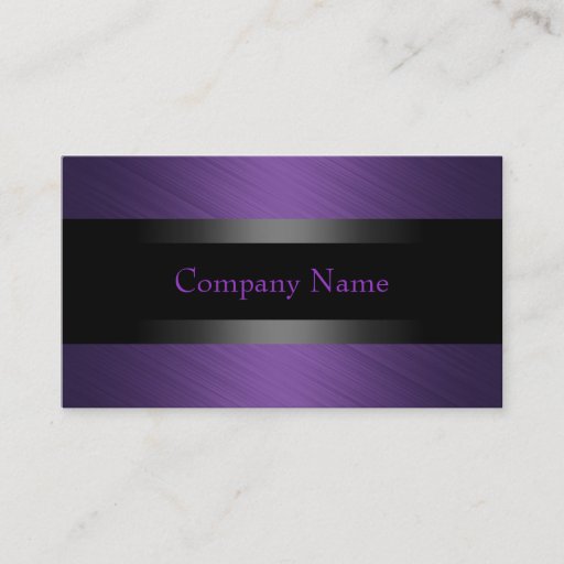 Customizable Elegant Purple Stitch with Black Business Card