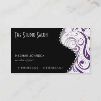 Elegant Purple Swirly Swirl Business Card Template