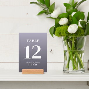 Elegant Purple Table Number Holder