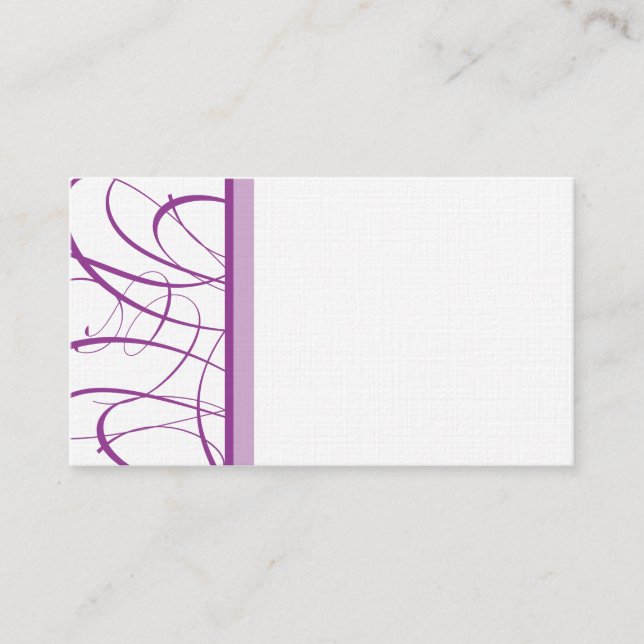 Elegant Purple Table Seating/Place Card (Front)