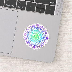 Elegant Purple teal floral mandala Sticker