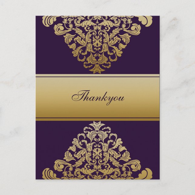 Elegant purple Thank You Cards (Front)
