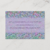 Elegant Purple Tint Glitter & Sparkles Business Card (Back)