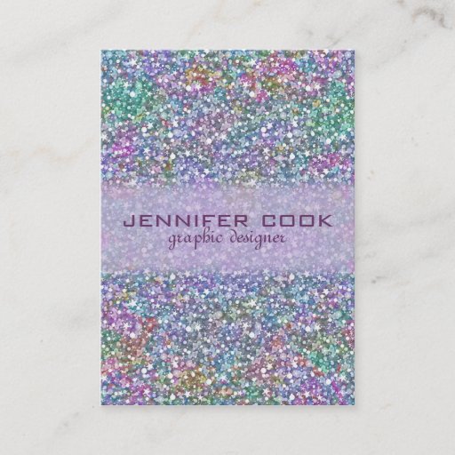 Customizable Elegant Purple Tint Glitter &amp; Sparkles Business Card