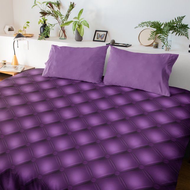 Elegant Purple Tuft Diamond Pattern Stylish Chic Duvet Cover (Creator Uploaded)