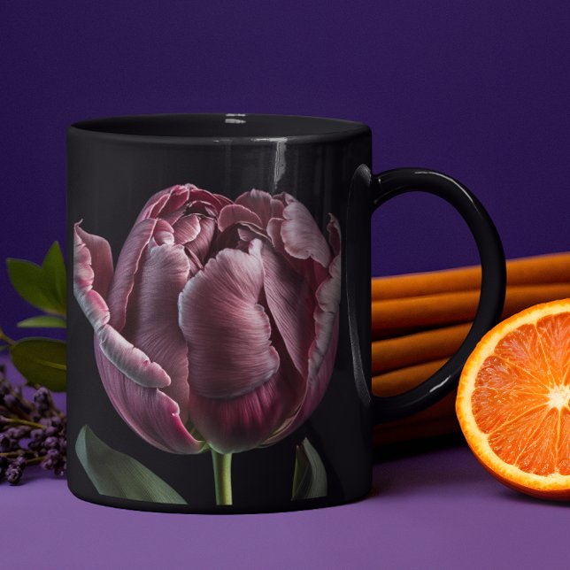 'Elegant Purple Tulip' Mug 15 or 18 oz (Creator Uploaded)