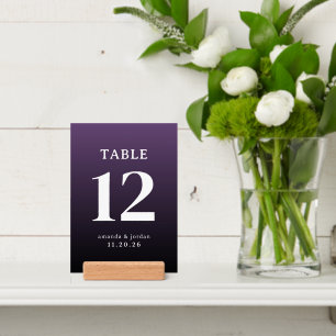 Elegant Purple Typographic Table Sign Holder