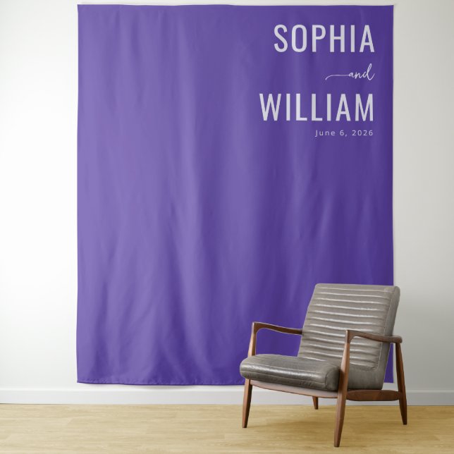 Elegant Purple Typographic Tapestry (In Situ)
