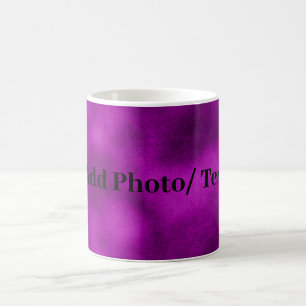 Elegant Purple Velvet Personalized Photo and Text Coffee Mug