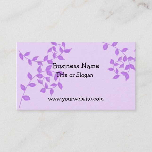 Elegant Purple Vines Business Design Card (Front)