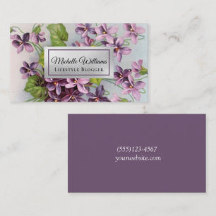 Elegant Purple Vintage Floral Lilac Flower Business Card