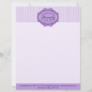 Elegant Purple Vintage Frame Beauty Salon Letterhead