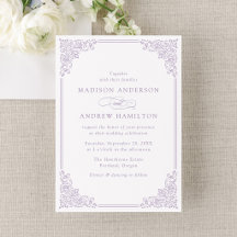 Elegant Purple Vintage Ornate Frame Wedding