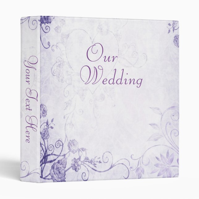 Elegant Purple Vintage Photo Album Binder (Front/Spine)