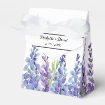 Elegant Purple Violet Florals Wedding Favor Box