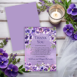 Elegant Purple Violets 50th Anniversary Thank You  Card