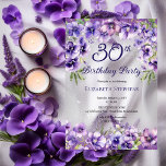 Elegant Purple Violets Floral 30th Birthday Party  Acrylic Invitations<br><div class="desc">Elegant purple violets floral design "30th Birthday Party" design featuring a floral top and bottom swag of violets with white stardust accents.</div>