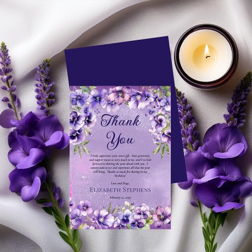Elegant Purple Violets Floral Birthday Party 
