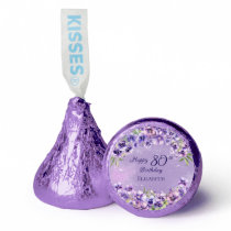 Elegant Purple Violets Floral Happy 80th Birthday Hershey®'s Kisses®