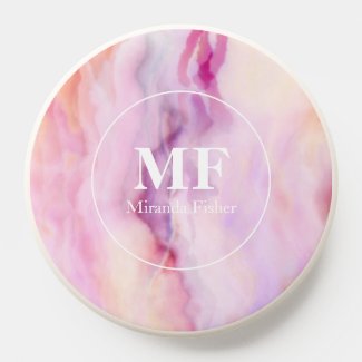 Elegant Purple Watercolor Agate Pattern - Monogram