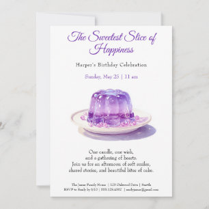 Elegant purple Watercolor Cake Birthday Invitation