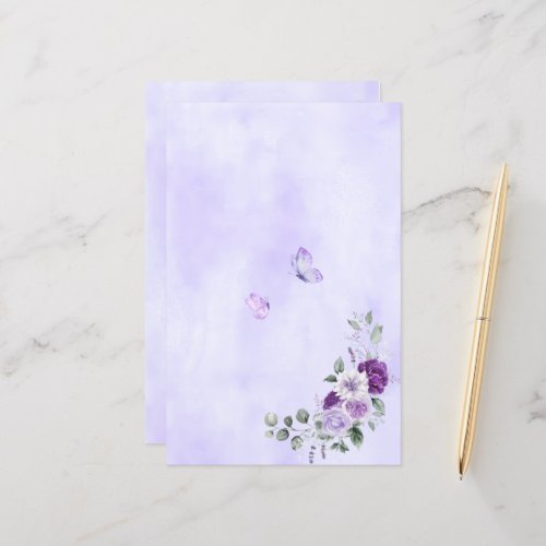 Elegant Purple Watercolor Floral