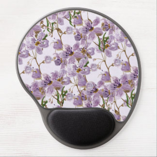 Elegant Purple Watercolor Floral Gel Mouse Pad
