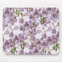 Elegant Purple Watercolor Floral Mouse Pad