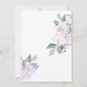 Elegant Purple Watercolor Flowers & Greenery  Invitation (Back)