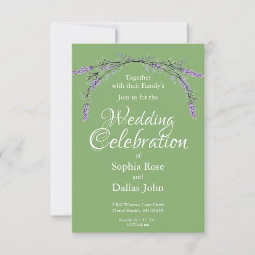 Elegant purple watercolor Lavender Eucalyptus Invitation