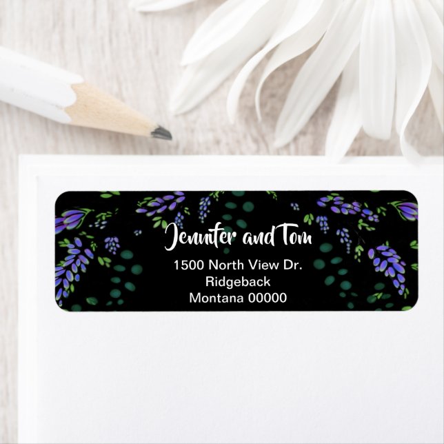 Elegant purple watercolor lavender lilac  label (Insitu)