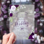 Elegant Purple Watercolor Roses Boho Wedding Acrylic Invitations<br><div class="desc">These beautiful acrylic wedding invitations feature an elegant yet rustic boho chic design with fancy script calligraphy and hand painted watercolor roses in shades of purple, plum, and lavender. Available in both clear and frosted acrylic, these invitations are sure to wow your guests and leave a lasting impression. Wonderful way...</div>