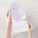 Elegant Purple Watercolor Silver Frame Bat Mitzvah All In One Invitation<br><div class="desc">This modern invitation features a pretty watercolor splash with faux silver foil accents.  Use the easy template form to add your text or use the Customize It feature to create your own layout.</div>