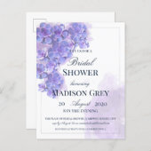 Elegant Purple Watercolor Succulents Bridal Shower Invitation Postcard (Front/Back)