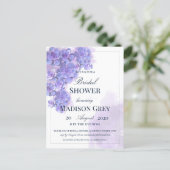 Elegant Purple Watercolor Succulents Bridal Shower Invitation Postcard (Standing Front)