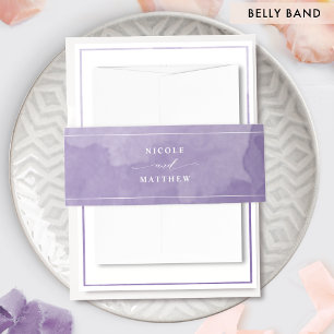 Elegant Purple Watercolor, Wedding Invitation Belly Band