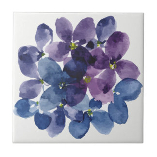 Elegant purple watercolor wisteria blue floral ceramic tile