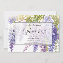 Elegant purple watercolor wisteria bridal shower